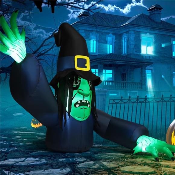 5.2 FT Halloween Inflatable Witch Outdoor Decoration